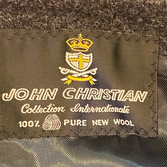 John Christian Collection International Mens Charcoal Gray Wool Coat / Size L - Picture 10 of 16